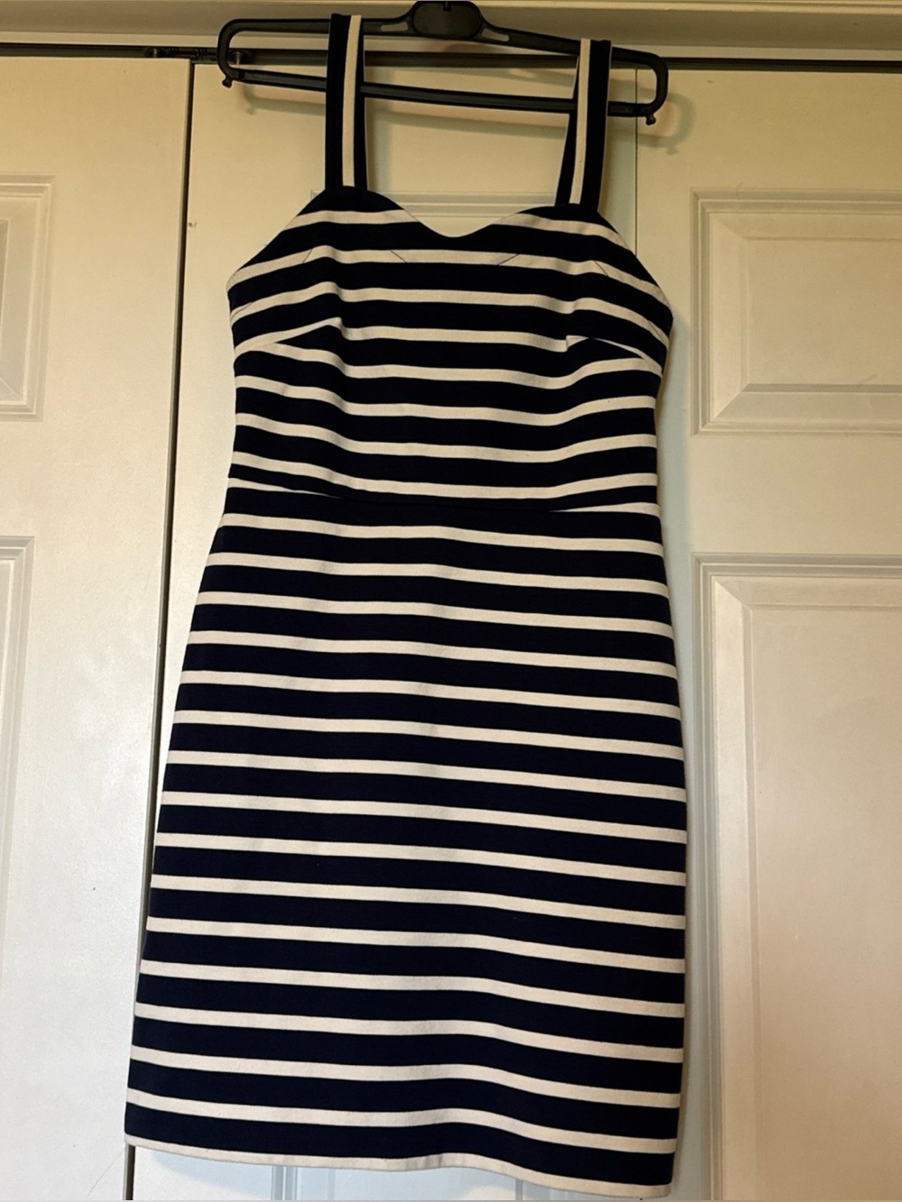 Old Navy Navy White Striped Sheath Dress Women’s Small Sleeveless Stretch